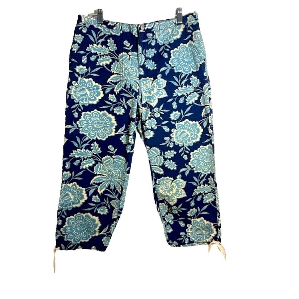 Tommy Hilfiger Women’s Navy Blue Floral Cropped Floral cropped Pants Size 10
